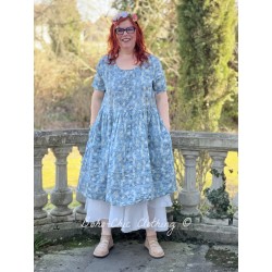 robe 55735 voile de coton Bleu à fleurs