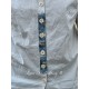blouse 44831 Ecru with blue stripes cotton Ewa i Walla - 17