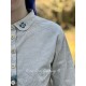 blouse 44831 Ecru with blue stripes cotton Ewa i Walla - 18