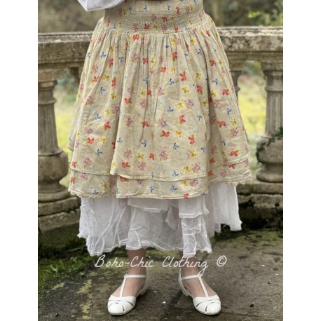 jupe 22145 voile de coton Jaune à fleurs Ewa i Walla - 1