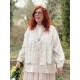 blouse OWEN white cotton voile with flower print Les Ours - 13