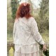 blouse OWEN white cotton voile with flower print Les Ours - 15