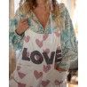 overalls Love Applique Cosmo in Crush