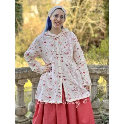 veste longue TIAGO flex écru à imprimé fleurs