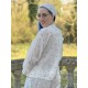 blouse OWEN white cotton voile with flower print Les Ours - 9