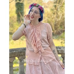 chemisier ELDA tulle de coton rose à pois