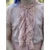 blouse ELDA pink cotton tulle with dots Les Ours - 9