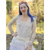 top ALYCIA tulle de coton écru à pois Les Ours - 2