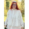 blouse OWEN white cotton voile with flower print Les Ours - 1