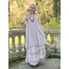 robe LÉA voile de coton bleu gris à petits pois rouges Les Ours - 4