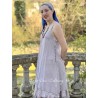 robe LÉA voile de coton bleu gris à petits pois rouges Les Ours - 2
