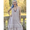 robe LÉA voile de coton bleu gris à petits pois rouges Les Ours - 1
