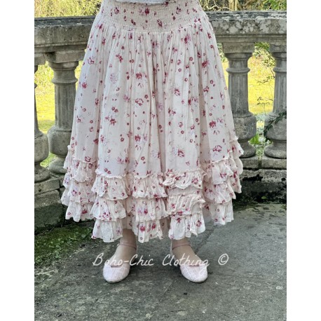 skirt / petticoat ANGELIQUE ecru cotton voile with flower print Les Ours - 1
