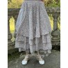 skirt / petticoat MADELEINE blue gray cotton with flower print Les Ours - 1