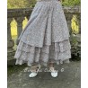 skirt / petticoat MADELEINE blue gray cotton with flower print Les Ours - 2
