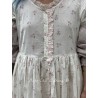 dress SONIA white cotton with flower print and small red dots Les Ours - 16