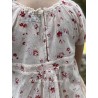 tunic EVY ecru cotton voile with flower print Les Ours - 19
