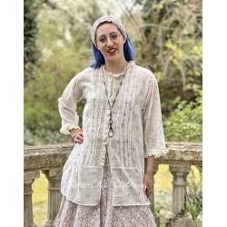 chemise ELENI voile de coton blanc à imprimé fleurs Les Ours - 1