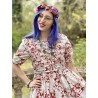 robe 55741 coton Fleurs rouges Ewa i Walla - 3