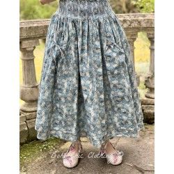 skirt 22154 Blue flower cotton voile