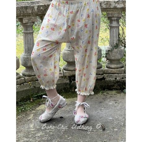 panty / pantalon 11376 voile de coton Jaune à fleurs Ewa i Walla - 1
