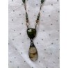 Necklace Crystal in Green Jasper Quartz DKM Jewelry - 3