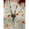 Collier Crystal in Carved Stone Oval DKM Jewelry - 2