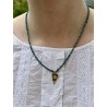 Collier T-shirt Greek Eye in Golden Heart
