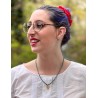 Collier T-shirt Greek Eye in Golden Heart