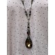 Collier Crystal in Smoky teardrop DKM Jewelry - 3