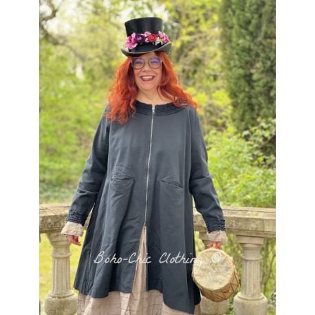 veste longue 66365 sergé de coton Noir Ewa i Walla - 1