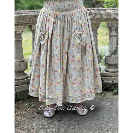jupe 22154 voile de coton Jaune à fleurs Ewa i Walla - 1