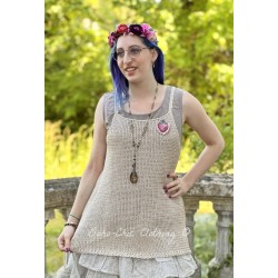 top 33332 Beige knitted linen