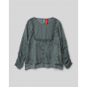 blouse 44872 Mabel Pine green embroidered voile Ewa i Walla - 11