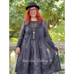 robe 55778 Polly organdie brodé Noir