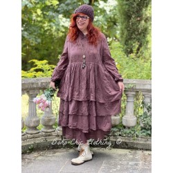 robe 55767 Petra voile de coton brodé Bordeaux