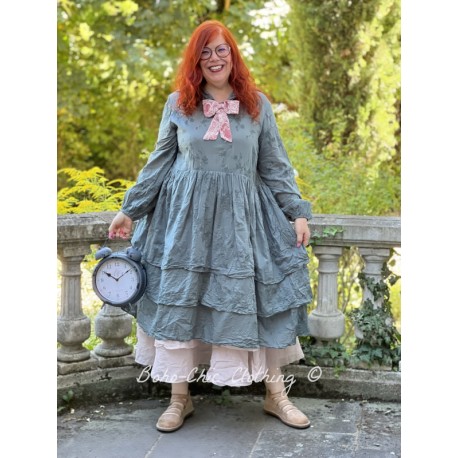 robe 55767 Petra voile de coton brodé Vert pin Ewa i Walla - 1