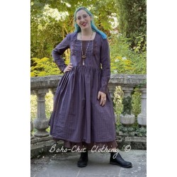 robe 55763 Hanna coton Carreaux bleus et bordeaux