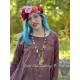 tunic 44871 Rut Burgundy embroidered voile Ewa i Walla - 2