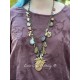 Necklace Charm Agate in Gold Flower DKM Jewelry - 1