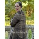 reversible coat ALANE Chocolate woolen cloth with large checks Les Ours - 5