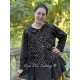 short jacket FLORIE Black poplin with large bronze dots Les Ours - 1