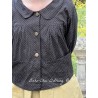 short jacket FLORIE Black poplin with bronze polka dots Les Ours - 14