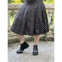 skirt MARICA Black poplin with large bronze dots Les Ours - 1
