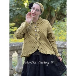 short jacket MARIENE Bronze poplin with large black dots