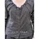 blouse NYDIA Black cotton with bronze polka dots Les Ours - 13