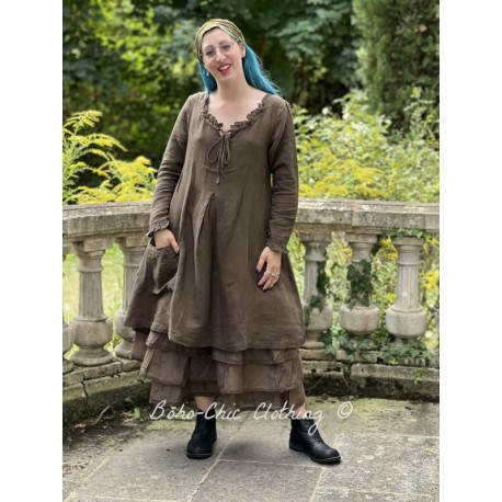 robe ADALIE lin Chocolat Les Ours - 1