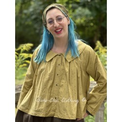chemisier NANETTE coton Bronze à pois brodés