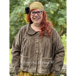 veste courte FLORIE velours côtelé Chocolat