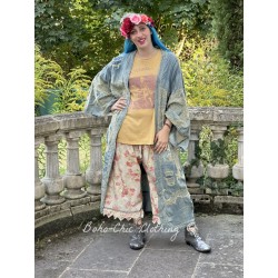 kimono Dragon Embroidered Daiji in Washed Indigo